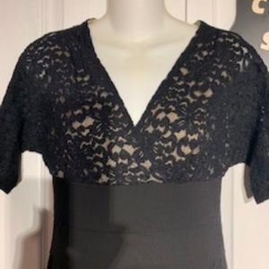 Enfocus Studio Cocktail Dress with Black Lace Top